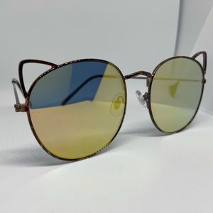 Mirrored Bronze Sunglasses with Cat Ears